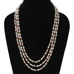 Imeora Multicolor 6mm Tripple Line Shell Pearl Necklace