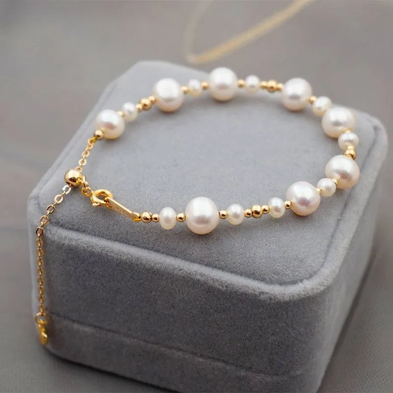 JULIET Gold Beaded Pearl Bracelet