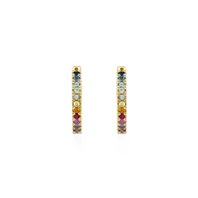 Khloé Medium Hoop Gold Earring rainbow