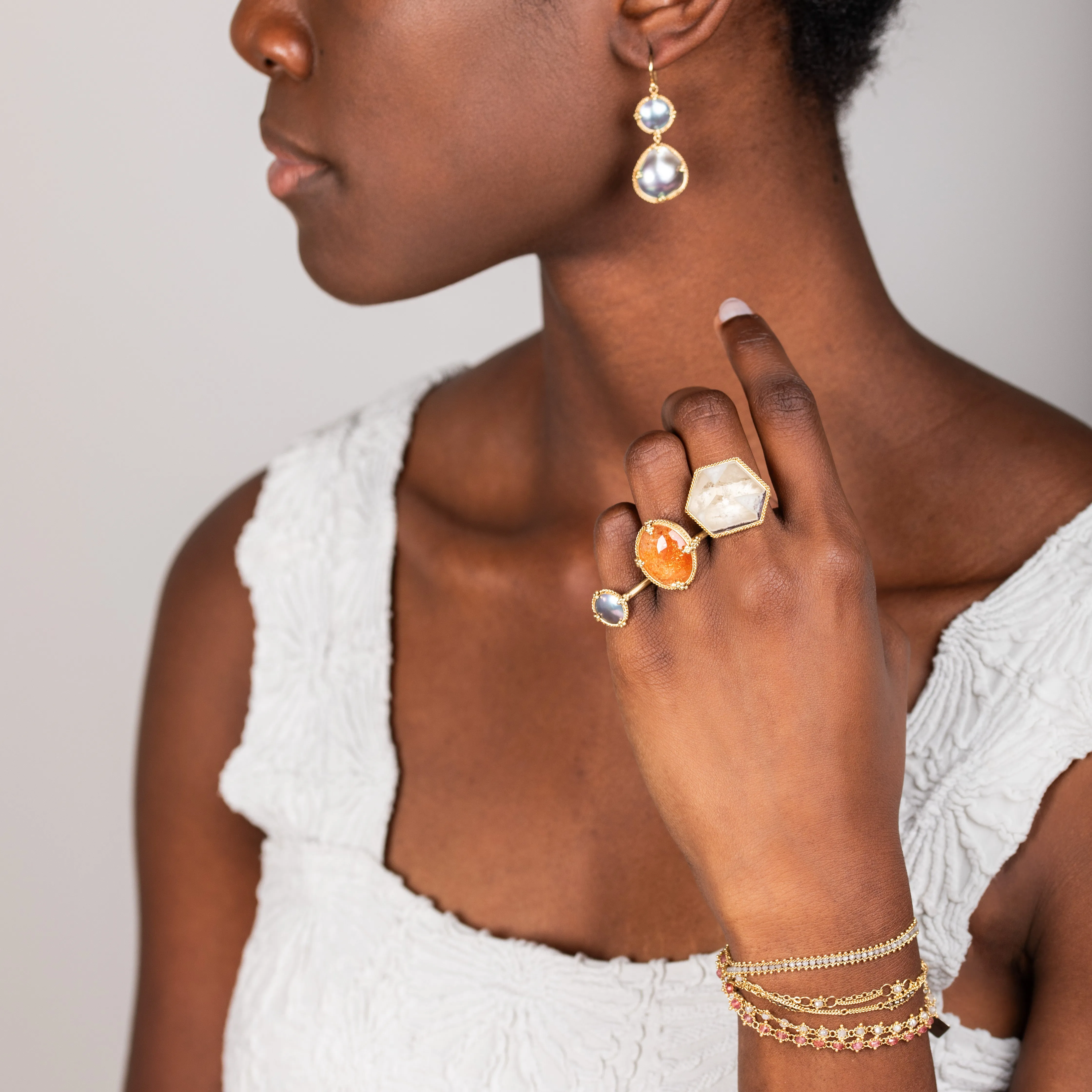 Mabe Pearl Drop Earring