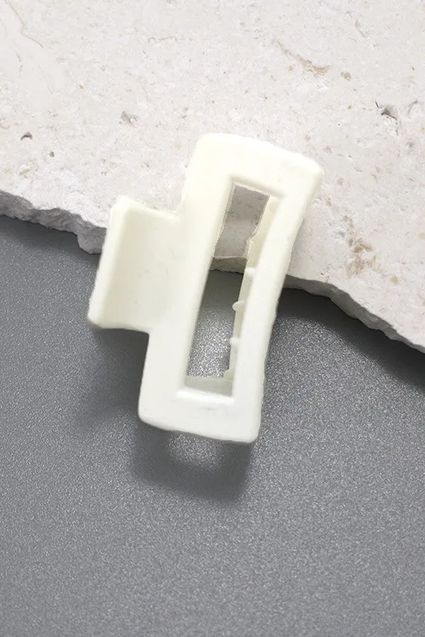 Matte Ivory Rectangle Mini Clip