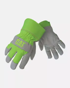 Men's Hi-Vis Leather Palm Glove