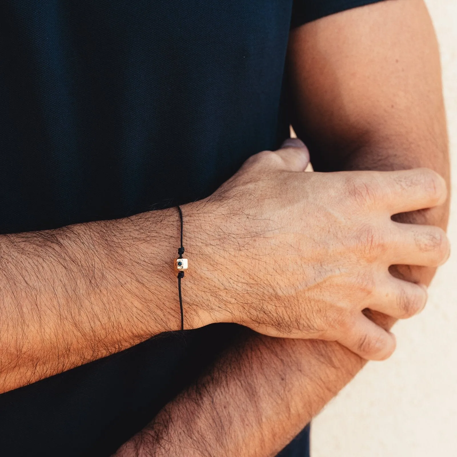 Men's Octo Black Diamond Bracelet - 14K Rose Gold