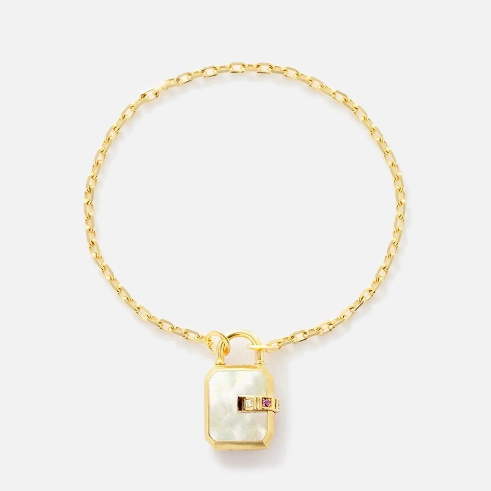 Mini Padlock, Mother of Pearl