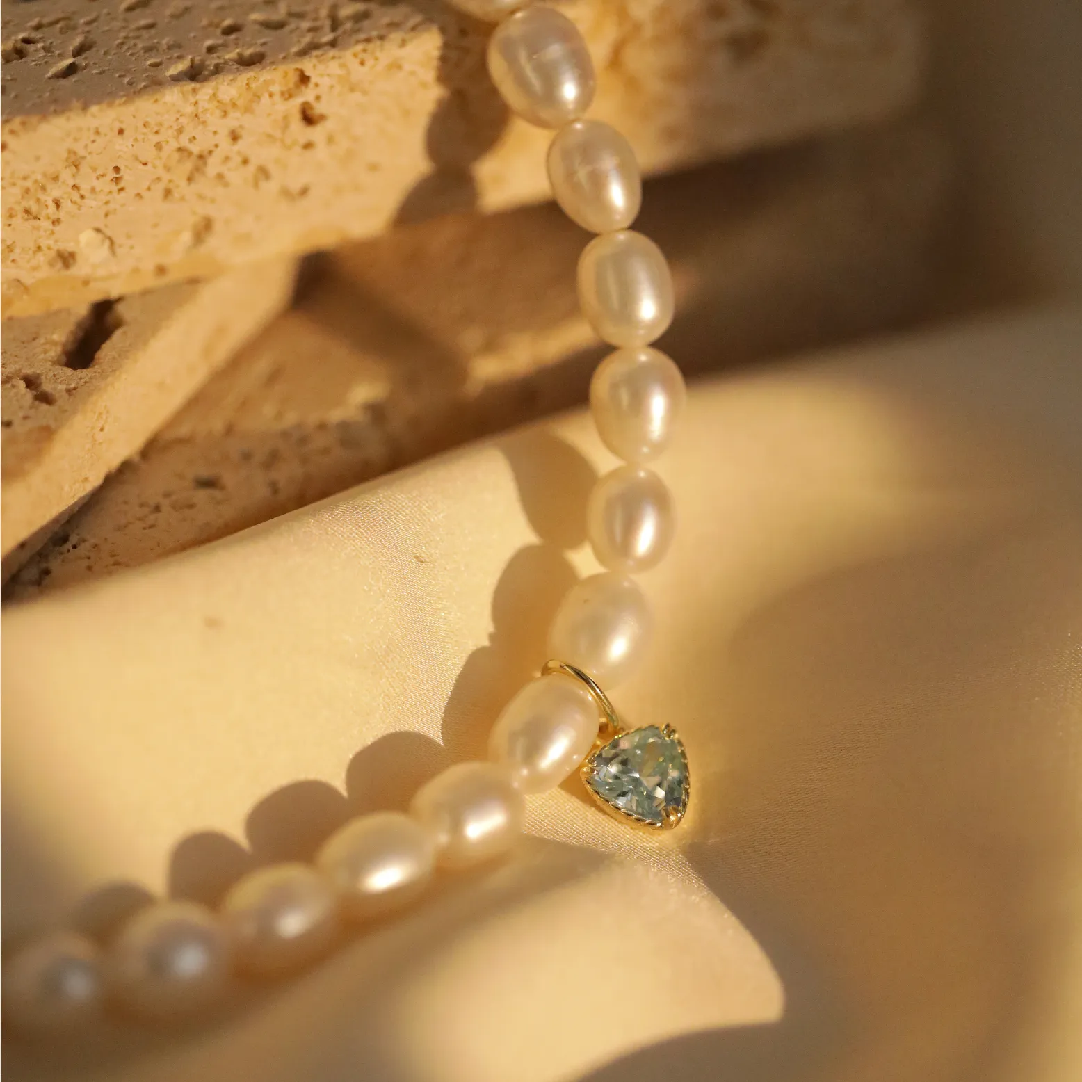 Ocean Heart Pearl Necklace