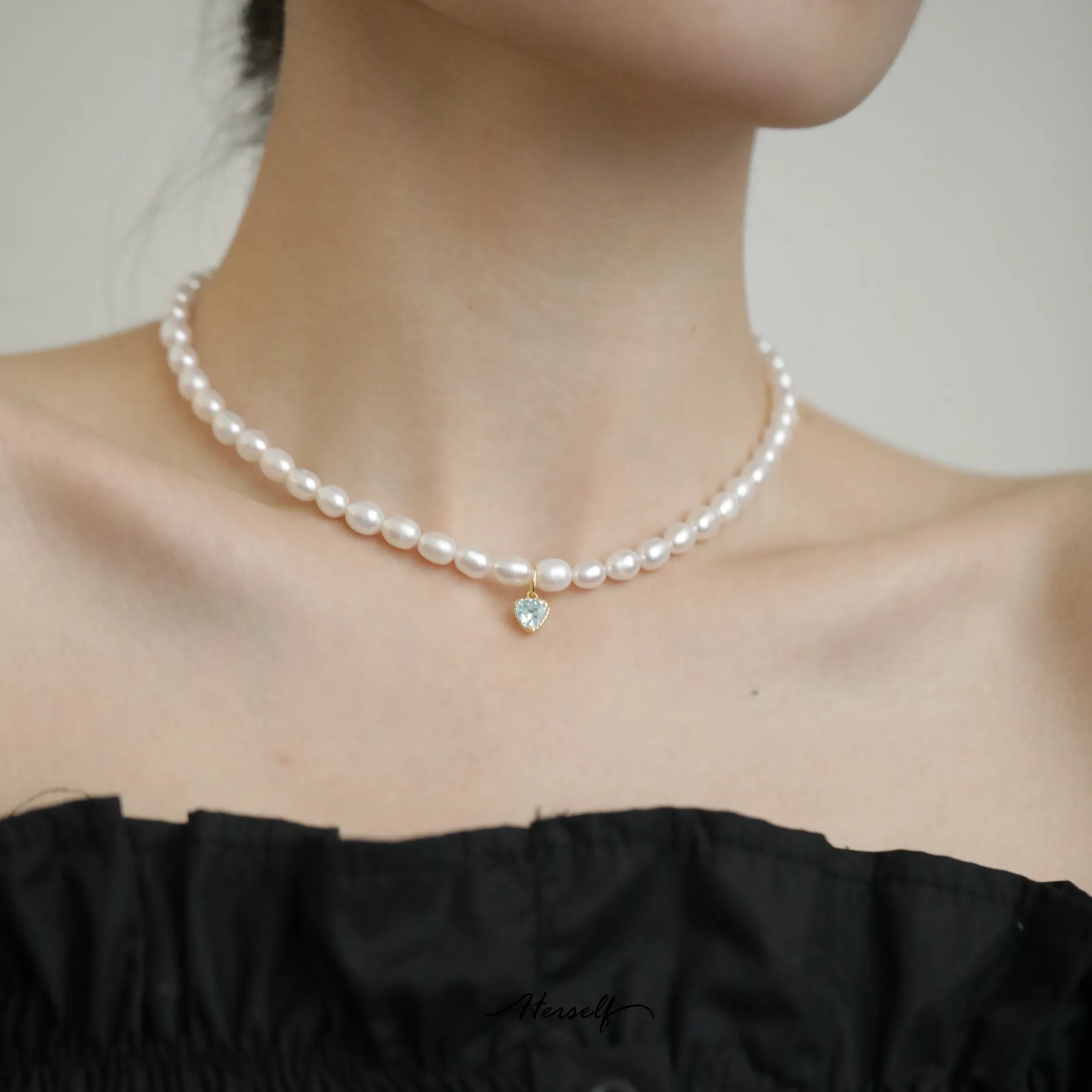 Ocean Heart Pearl Necklace