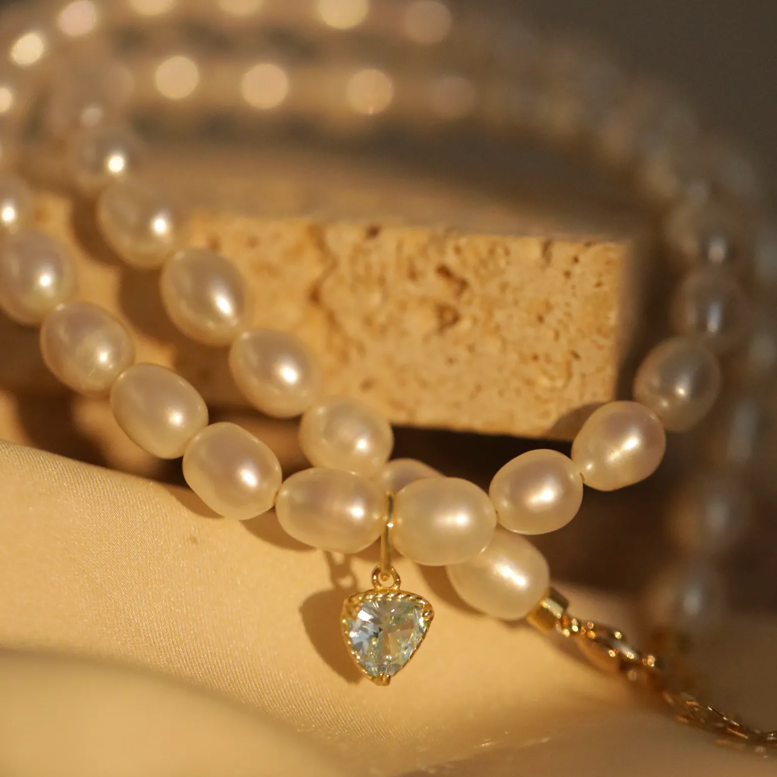 Ocean Heart Pearl Necklace