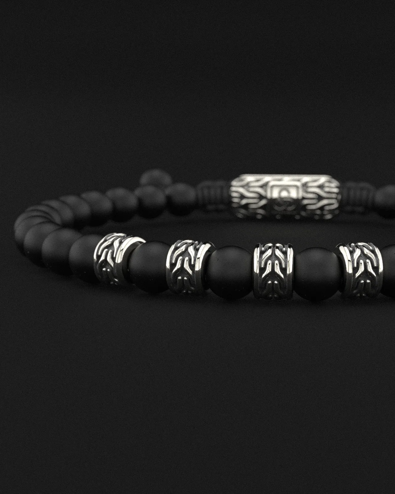 Onyx Matte Bracelet 6mm | Snake