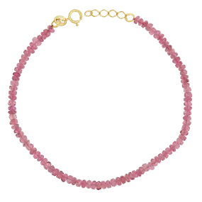 Pink Sapphire Beaded Bracelet