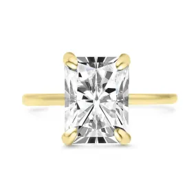 Stunning Radiant Moissanite Solitaire Engagement Ring in 14K White Gold – Dazzling Center Stone with Timeless Elegance