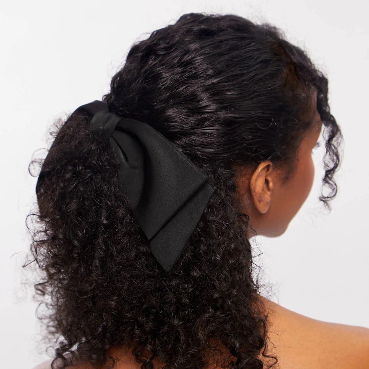 Recycled Fabric Bow Hair Clip - Black