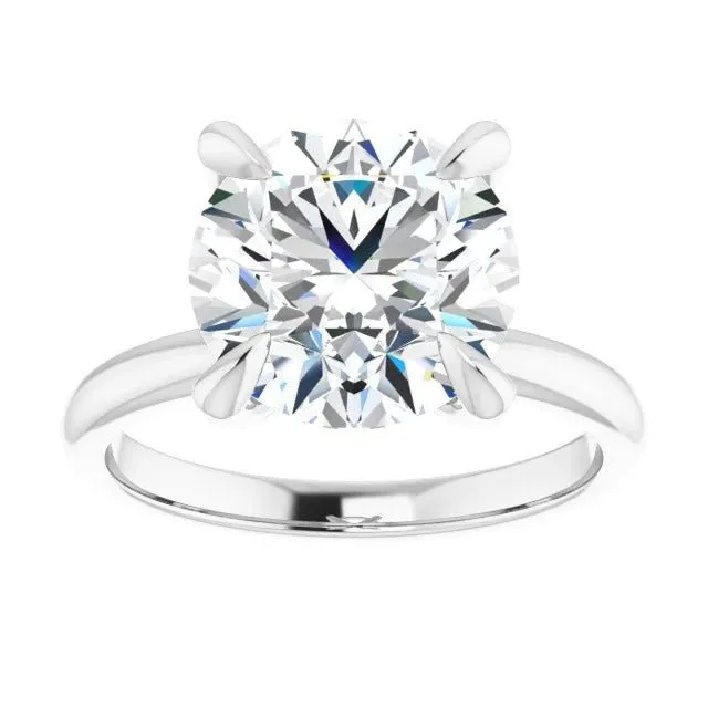 Round Moissanite Solitaire Engagement Ring Set