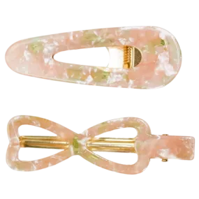 Serendipity Hair Clip Set in Peachy Pink