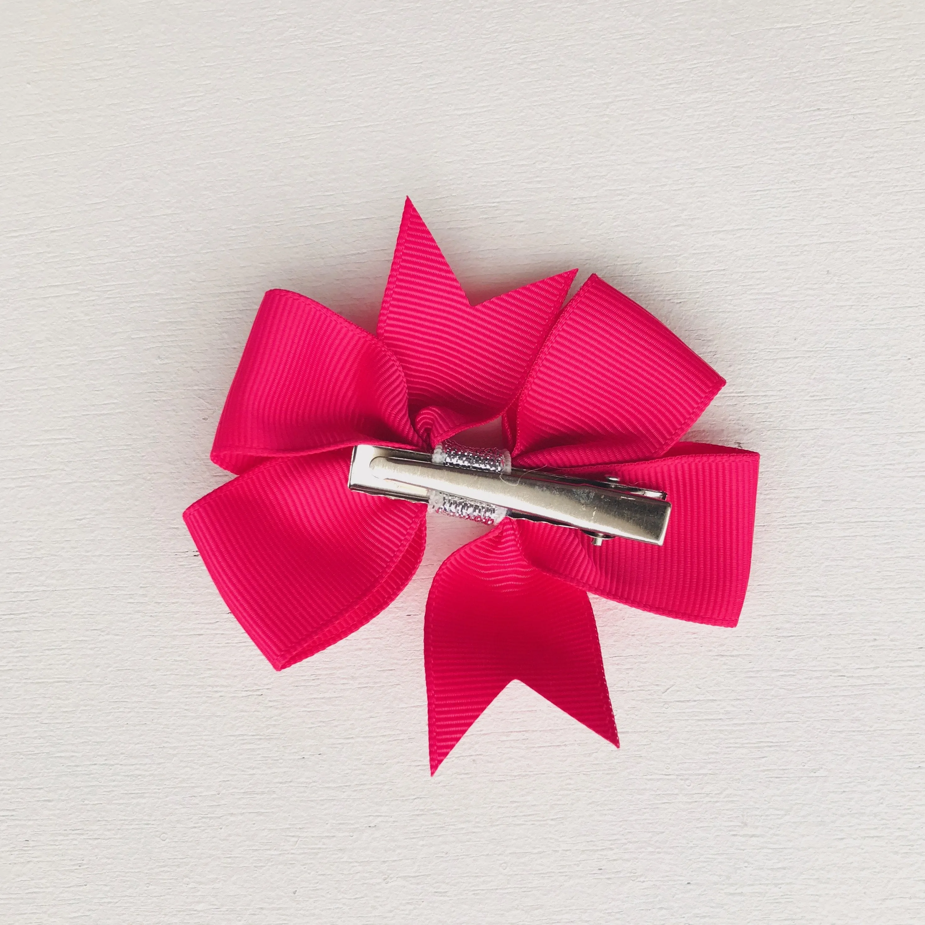 Silver Flower Bow Hair Clips