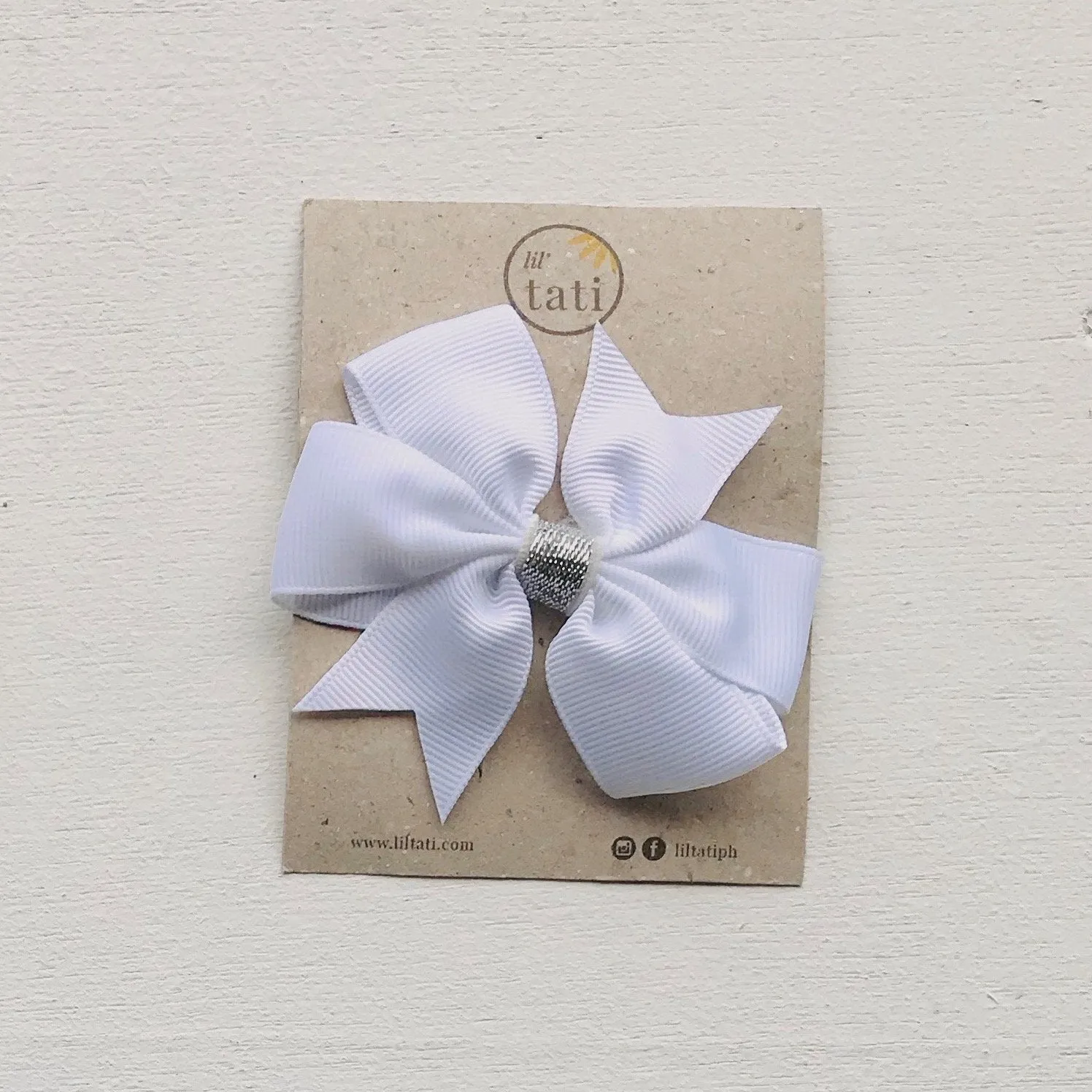 Silver Flower Bow Hair Clips