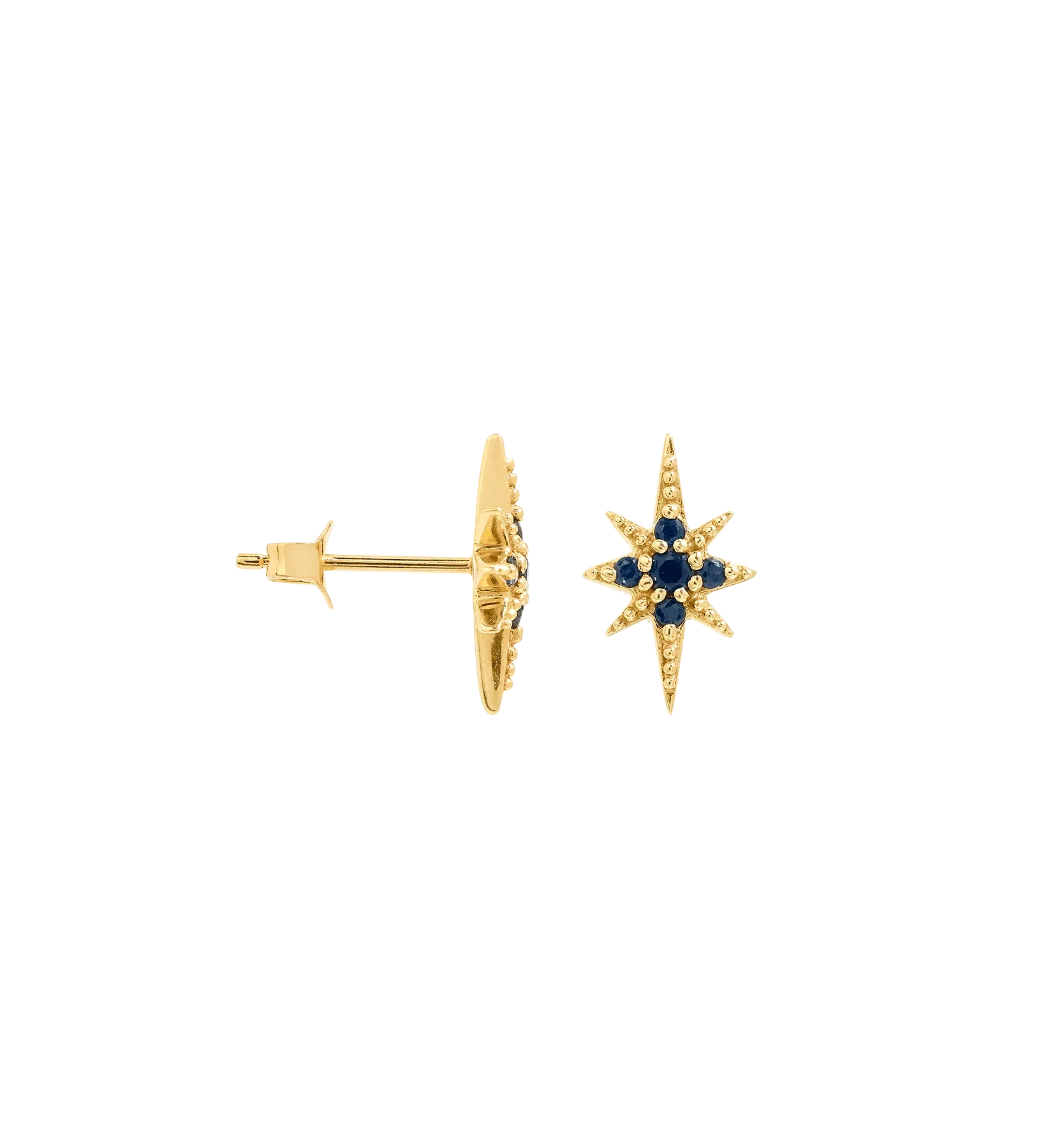 Single Midnight Mimosa Stud Earring 14K