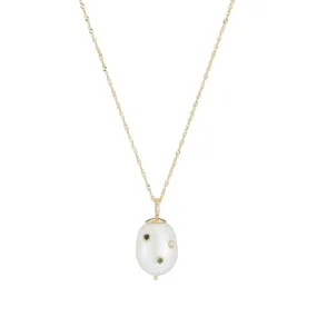 Stone Baroque Pearl Drop Necklace