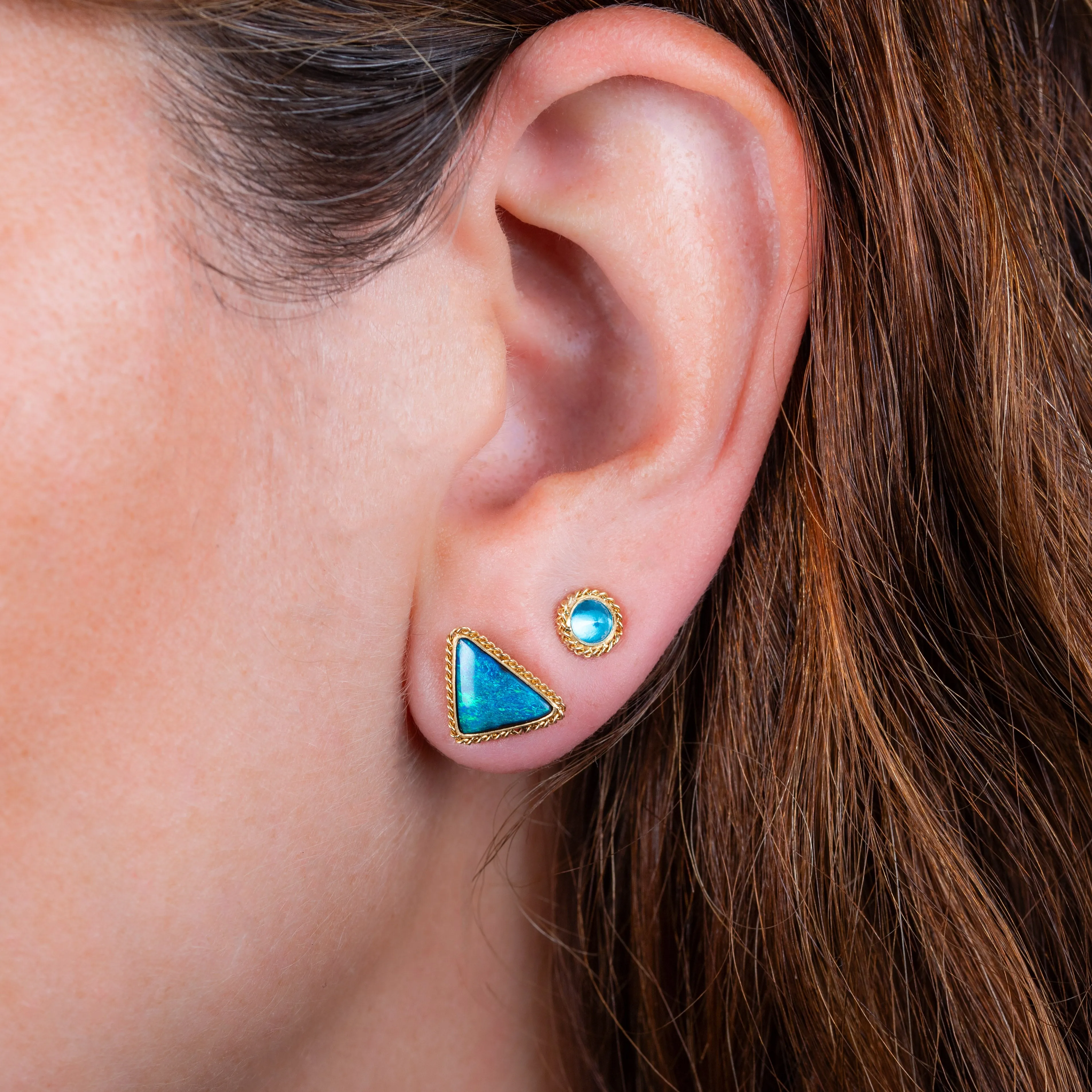 Triangular Boulder Opal Stud Earrings