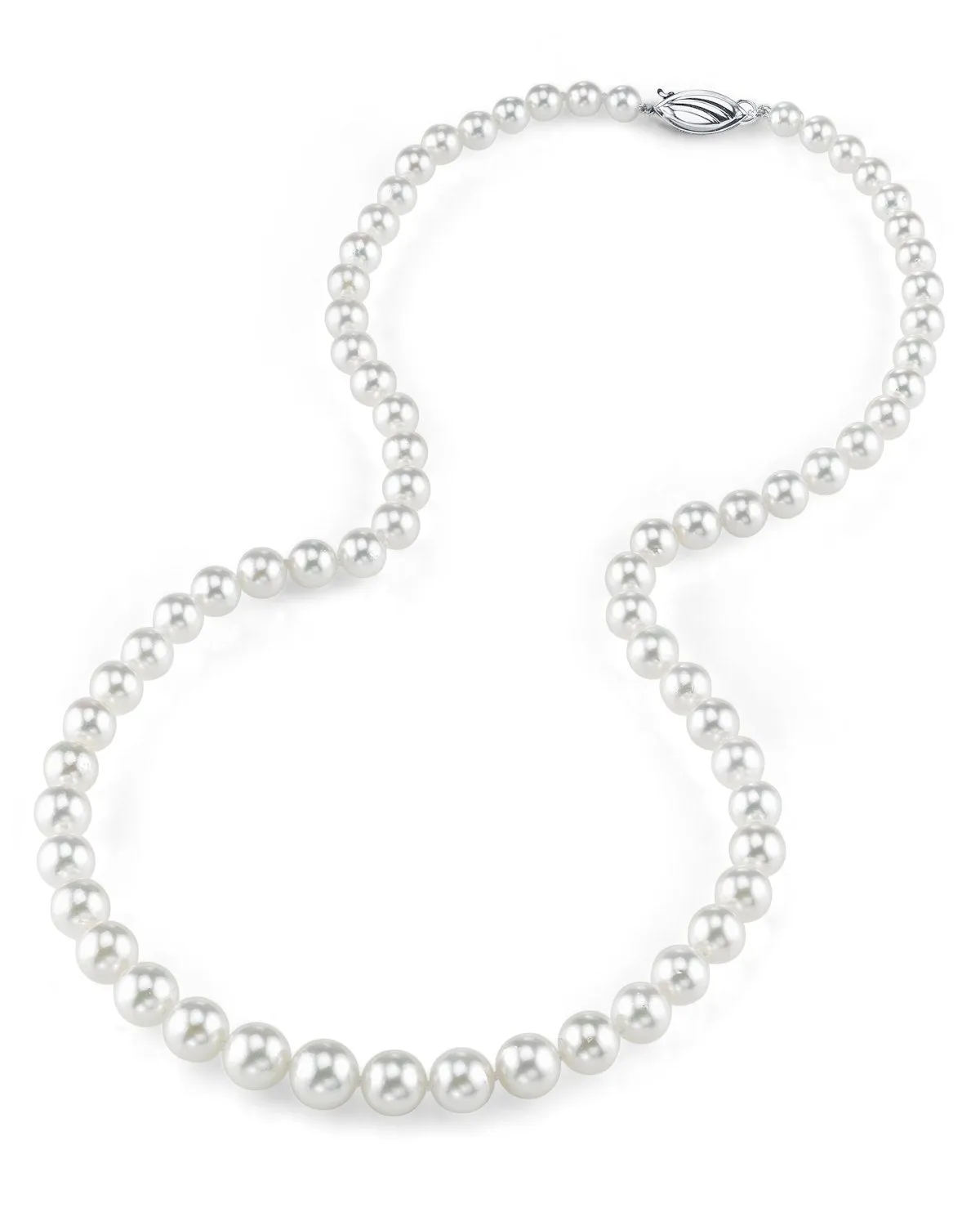 White Japanese Akoya Graduated Pearl Necklace, 6.0-9.0mm