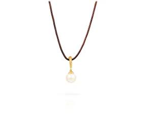 White South Sea Gold Drop Necklace