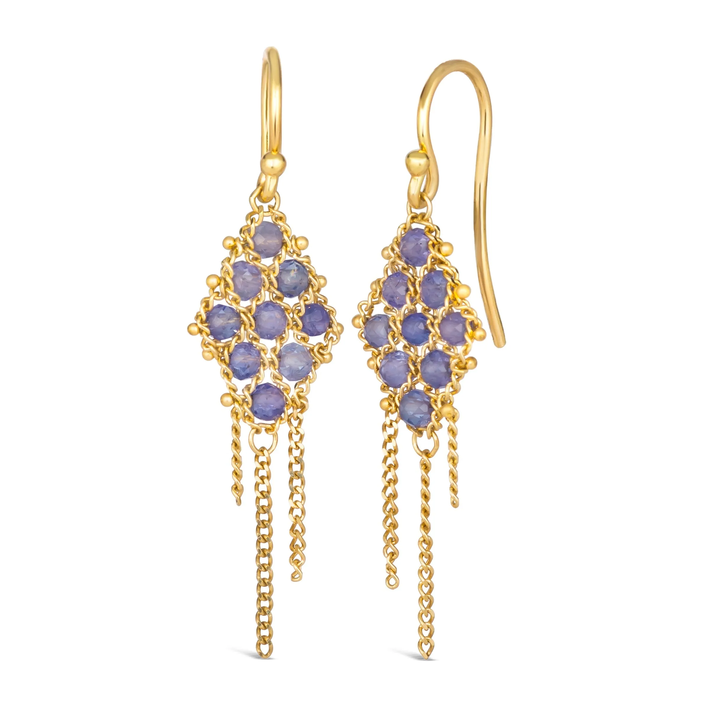 Woven Lattice Earrings in Tanzanite